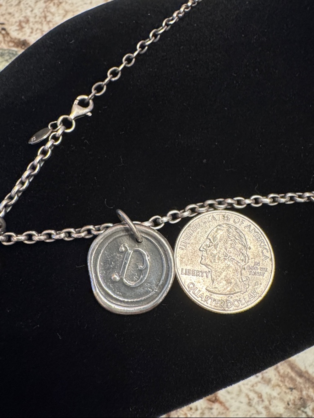 Waxing Poetic Silver Initial 'D' Pendant Necklace